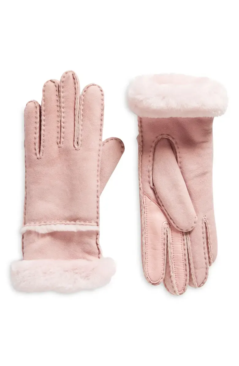 Seamed Touchscreen Compatible Genuine Shearling Gloves