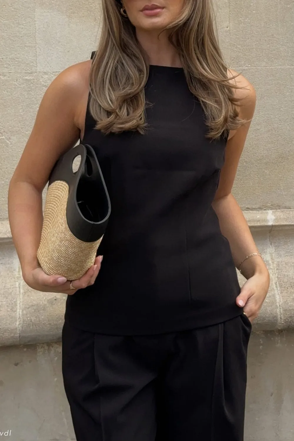 Sleeveless Suiting Top