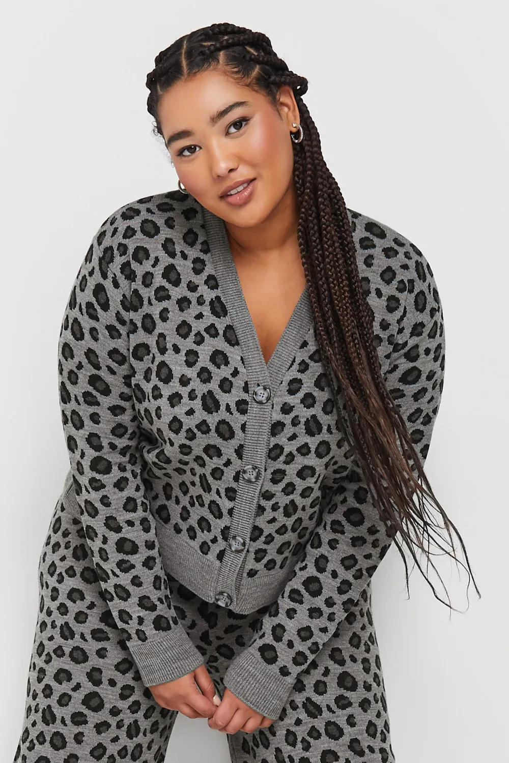 LIMITED COLLECTION Curve Blue Snowflake Knitted Cardigan