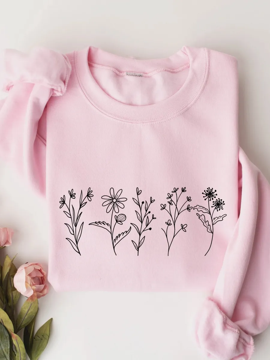 Botanical Line Art Sweatshirt