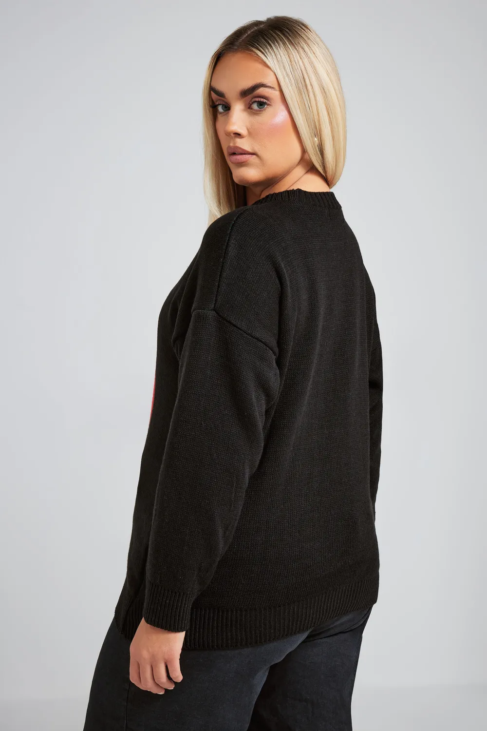 LIMITED COLLECTION Curve Black Cherry Knitted Jumper