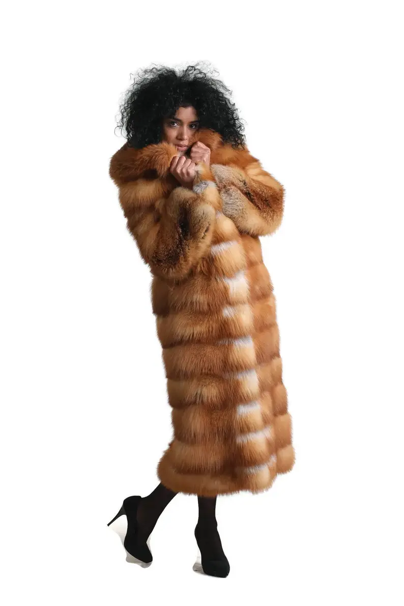 Red Fox Fur Full Length Jacket