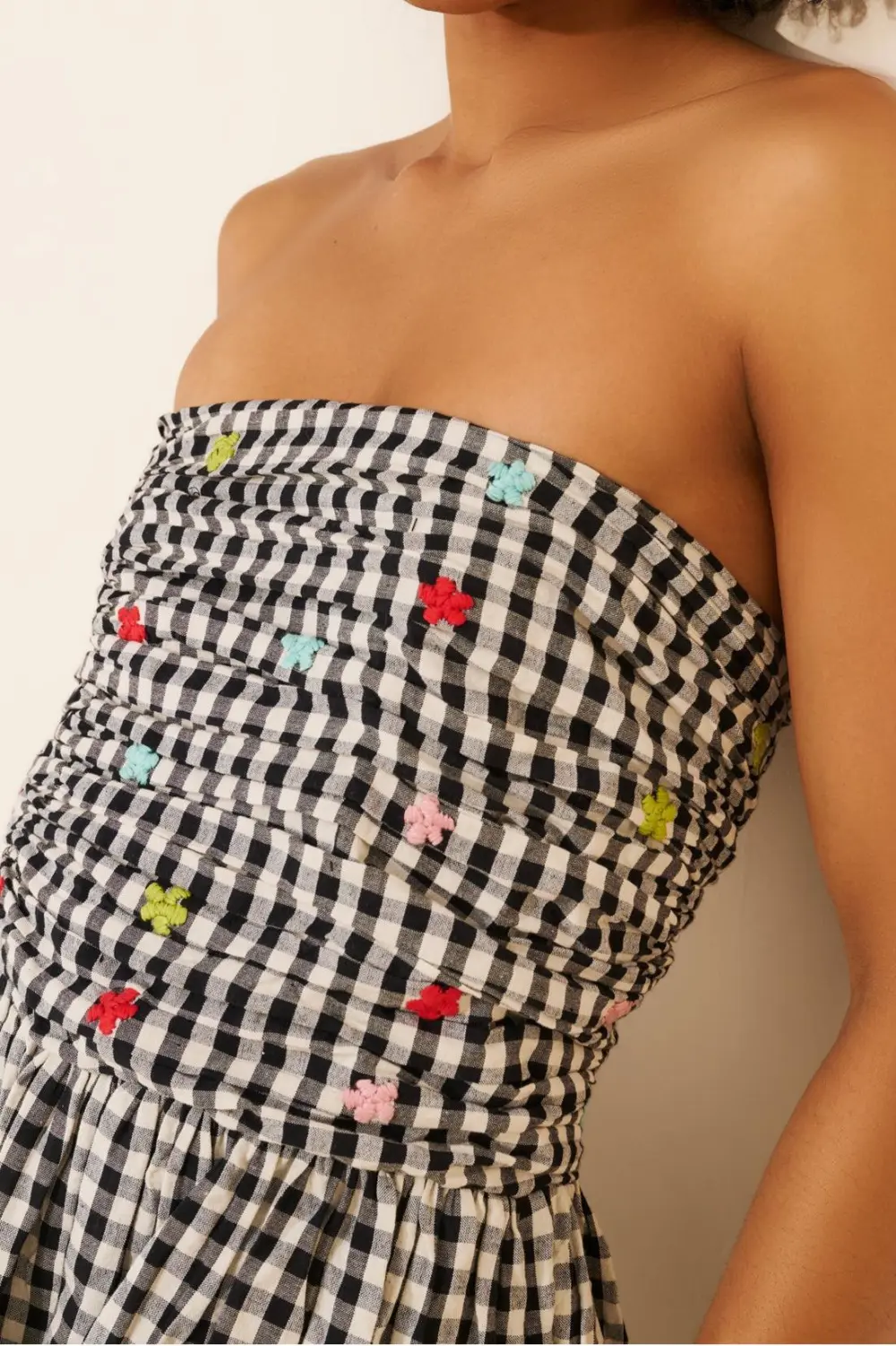 Betsy Strapless Gingham Dress