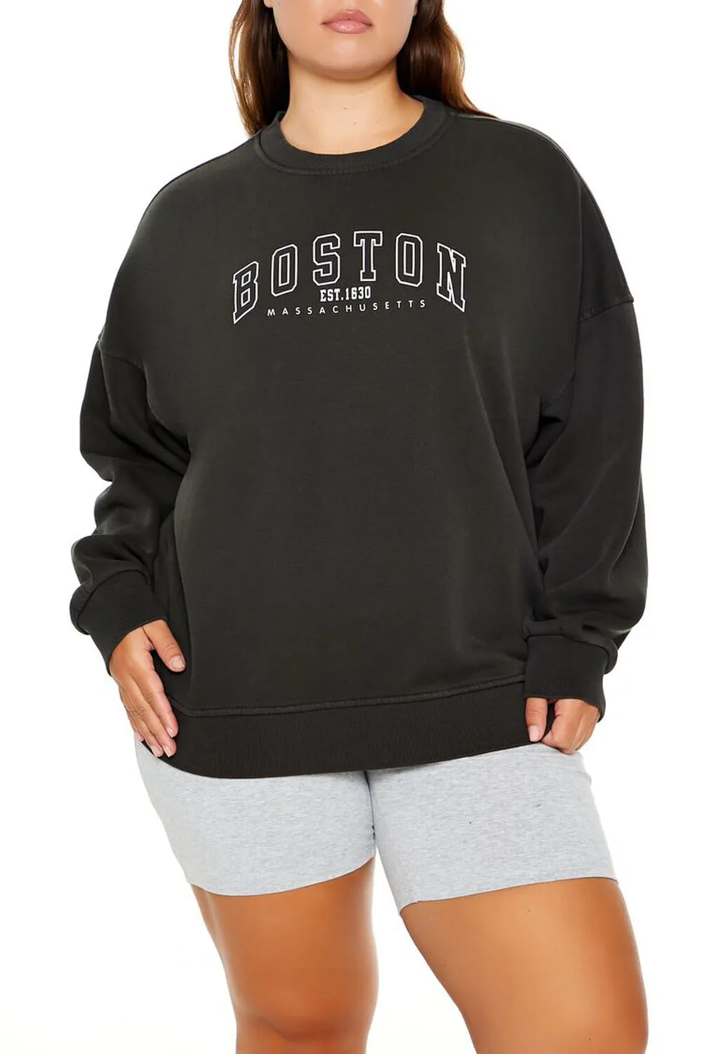 Plus Size Boston Graphic Pullover