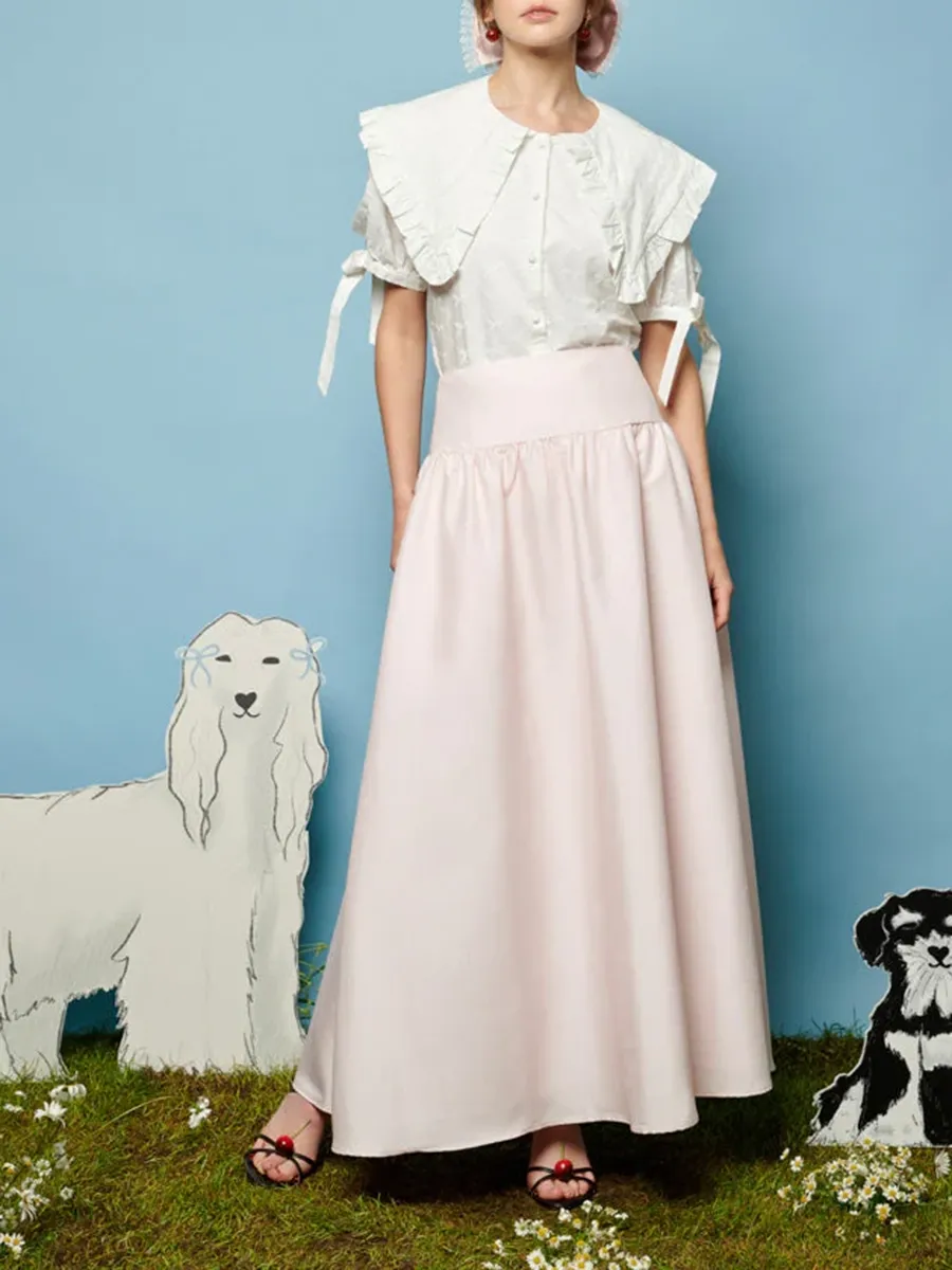 Casual Style Soft Fabrics Midi Skirt