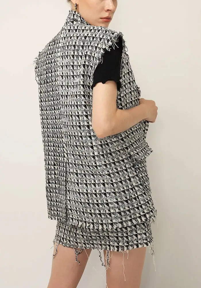 Skyfall Textured Frayed Vest