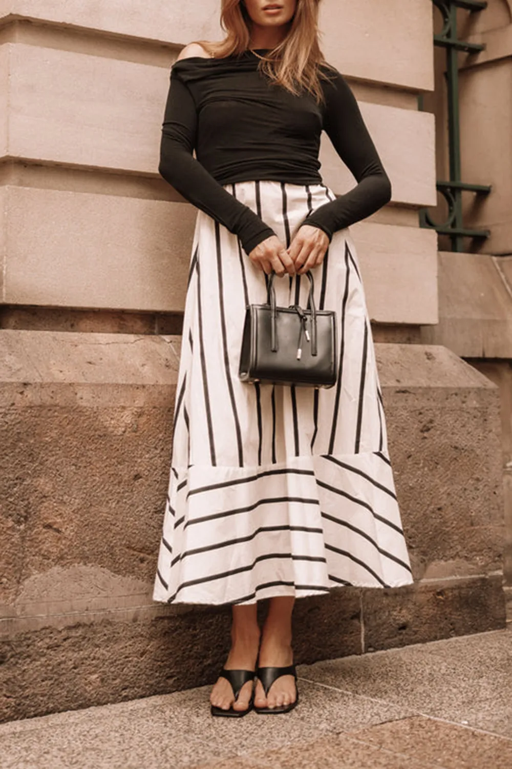 BLACK OFF-THE-SHOULDER TOP