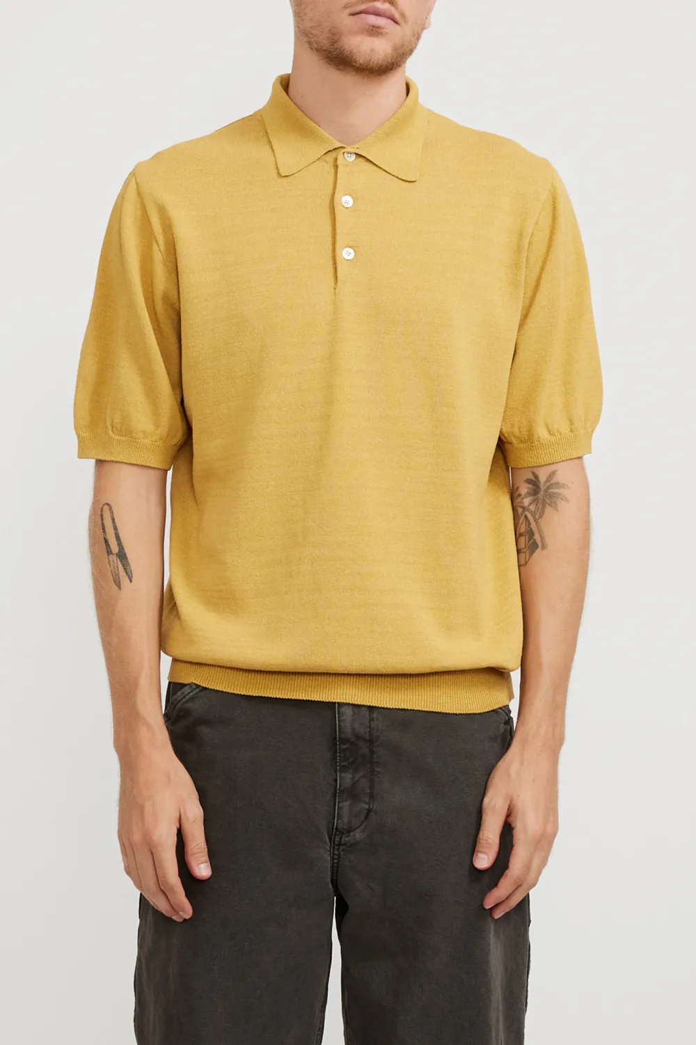 Half Sleeves Knit Yellow