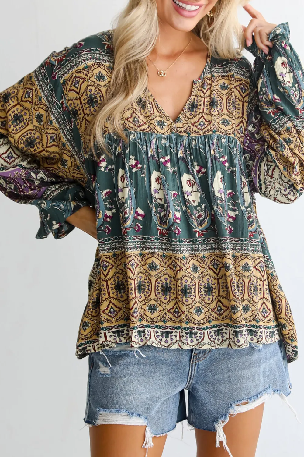 Playful Charisma Teal Blouse