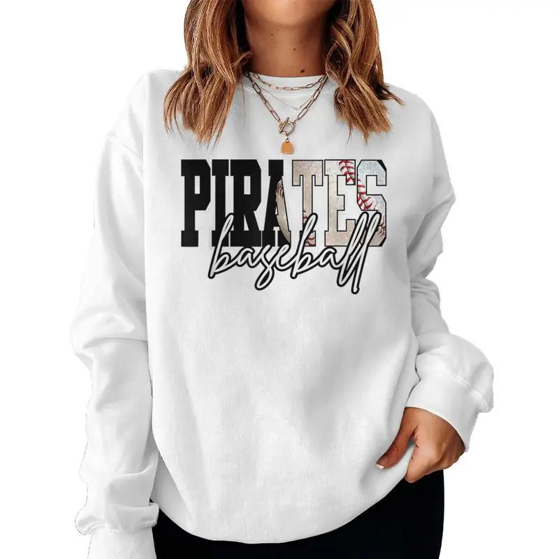 Pirates Baseball Mom Game Day School Spirit Pirate Pride Women Sweatshirt