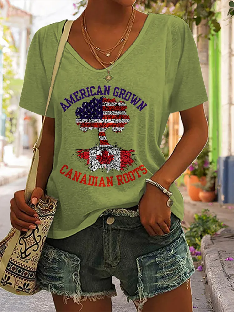Women'S America Grown Canadian Roots T-Shirt