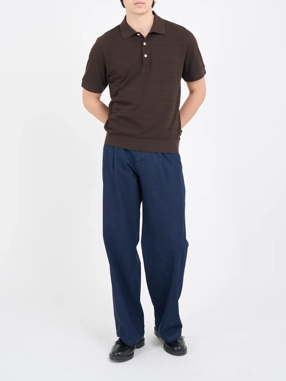 Brown Casual Style Short Sleeve Polo Shirt