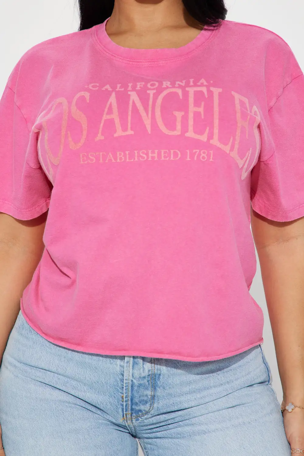 Los Angeles Washed Tshirt - Hot Pink