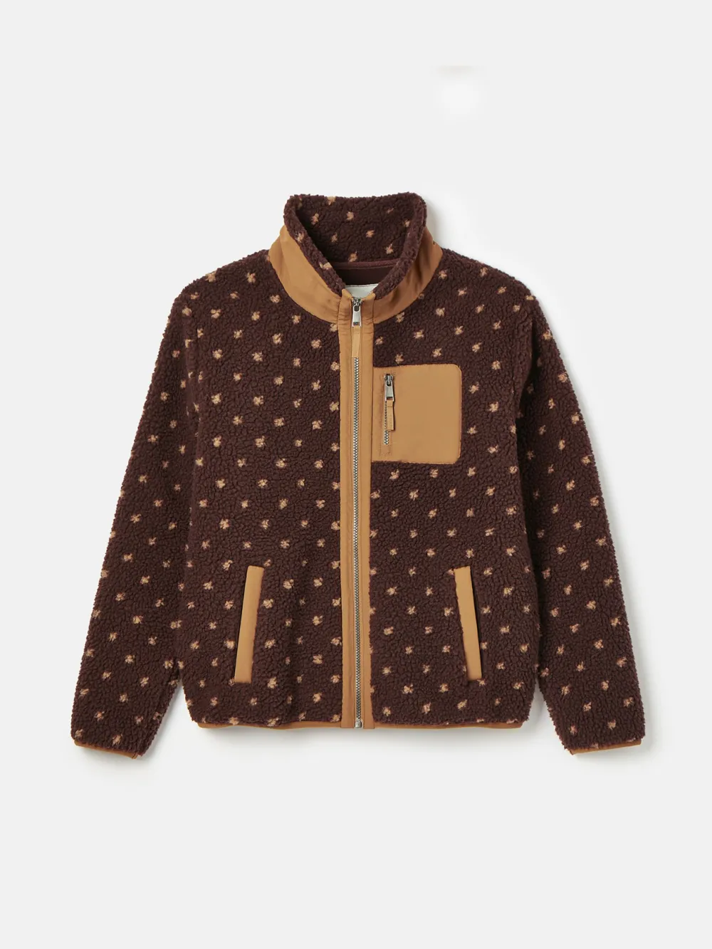 Chocolate Brown spot Borg Fleece Jacket
