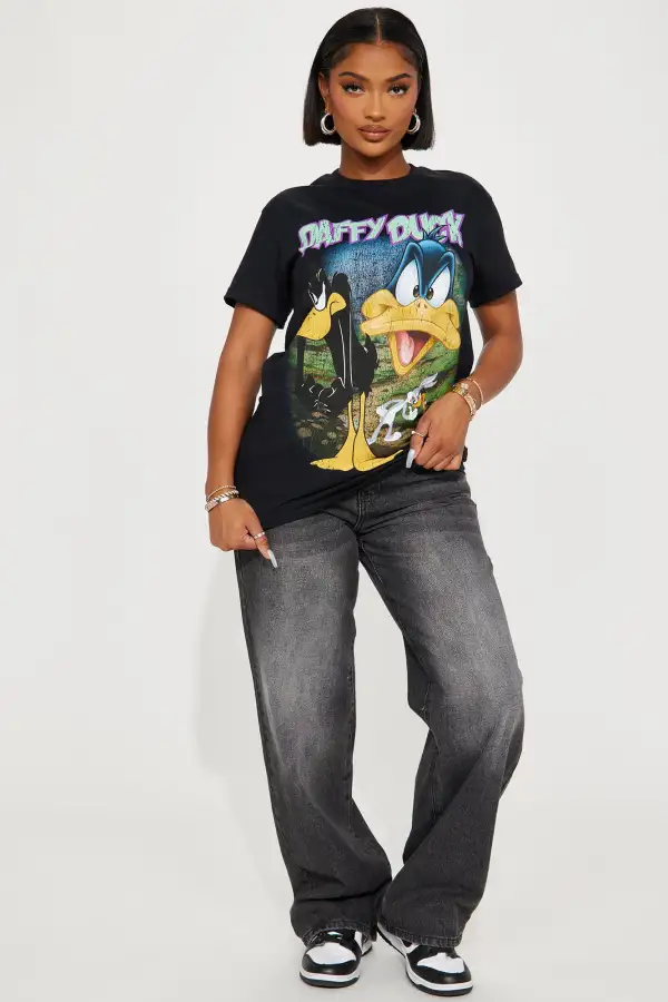 Short Temper Daffy Tshirt - Black