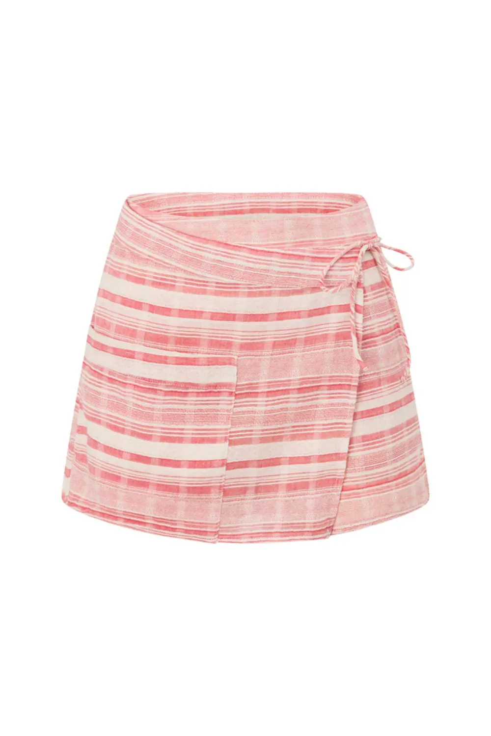 Pink Striped Mini Skirt