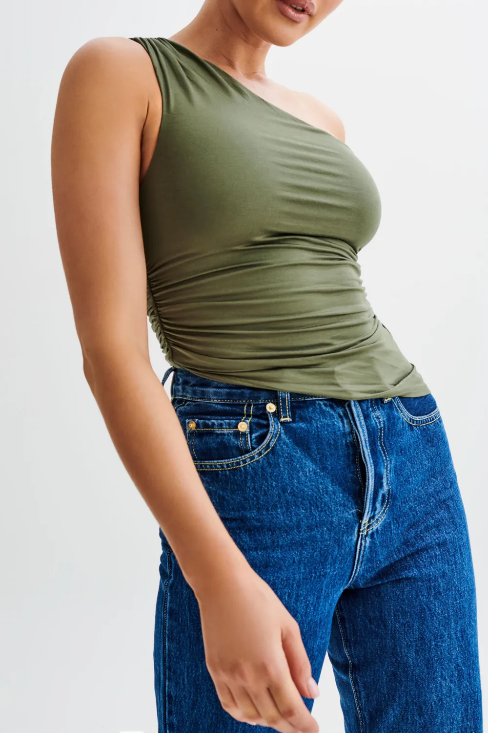 One Shoulder Modal Asymmetric Top