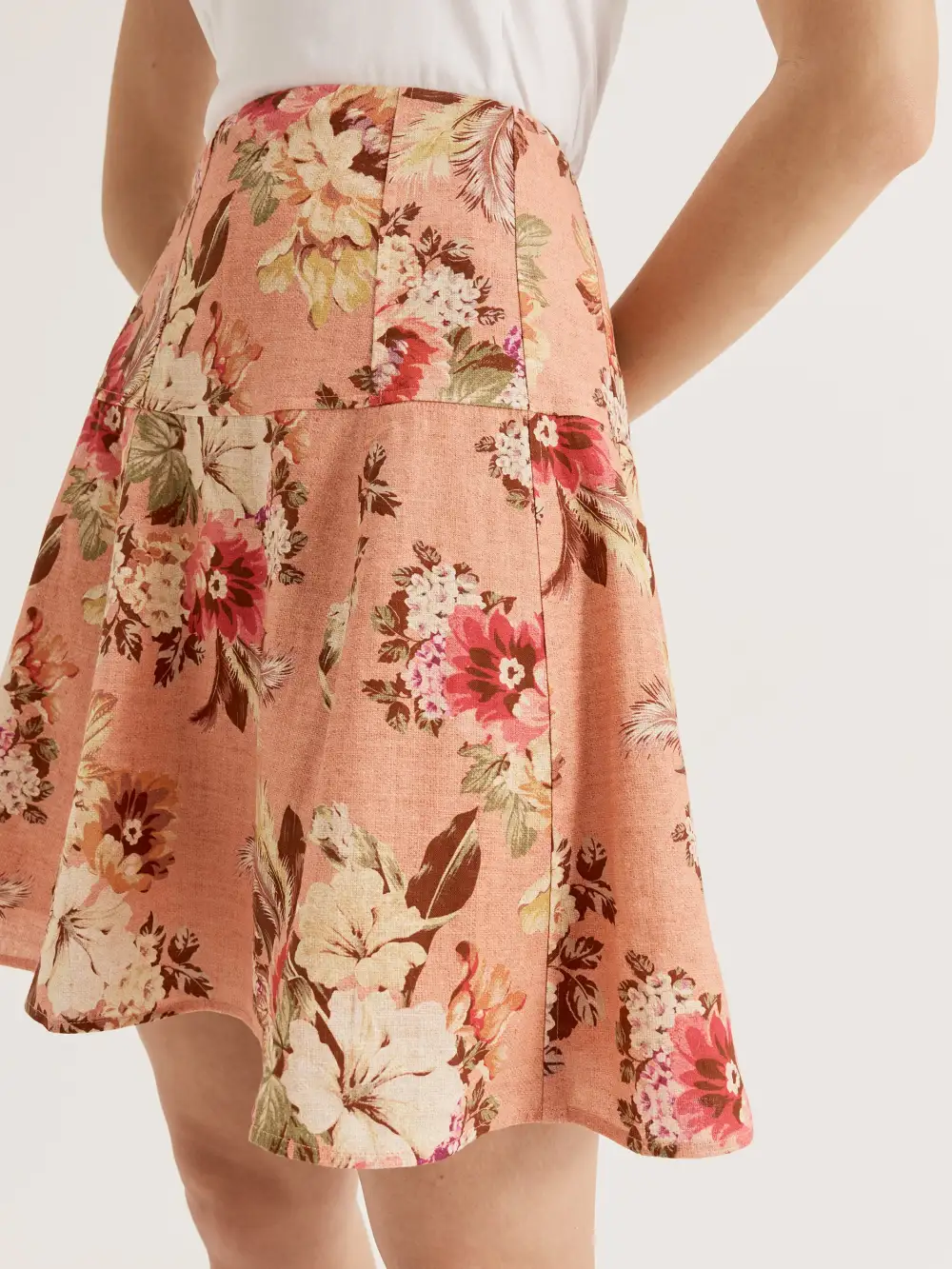 A-Line Floral Mini Skirts