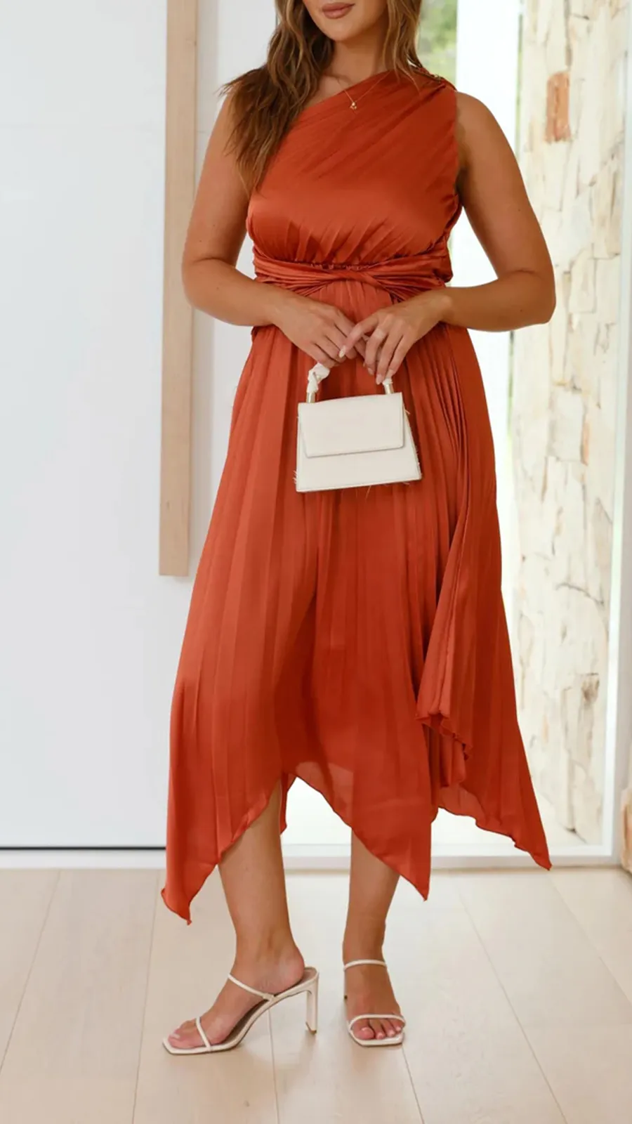 One Shoulder Midi Dress