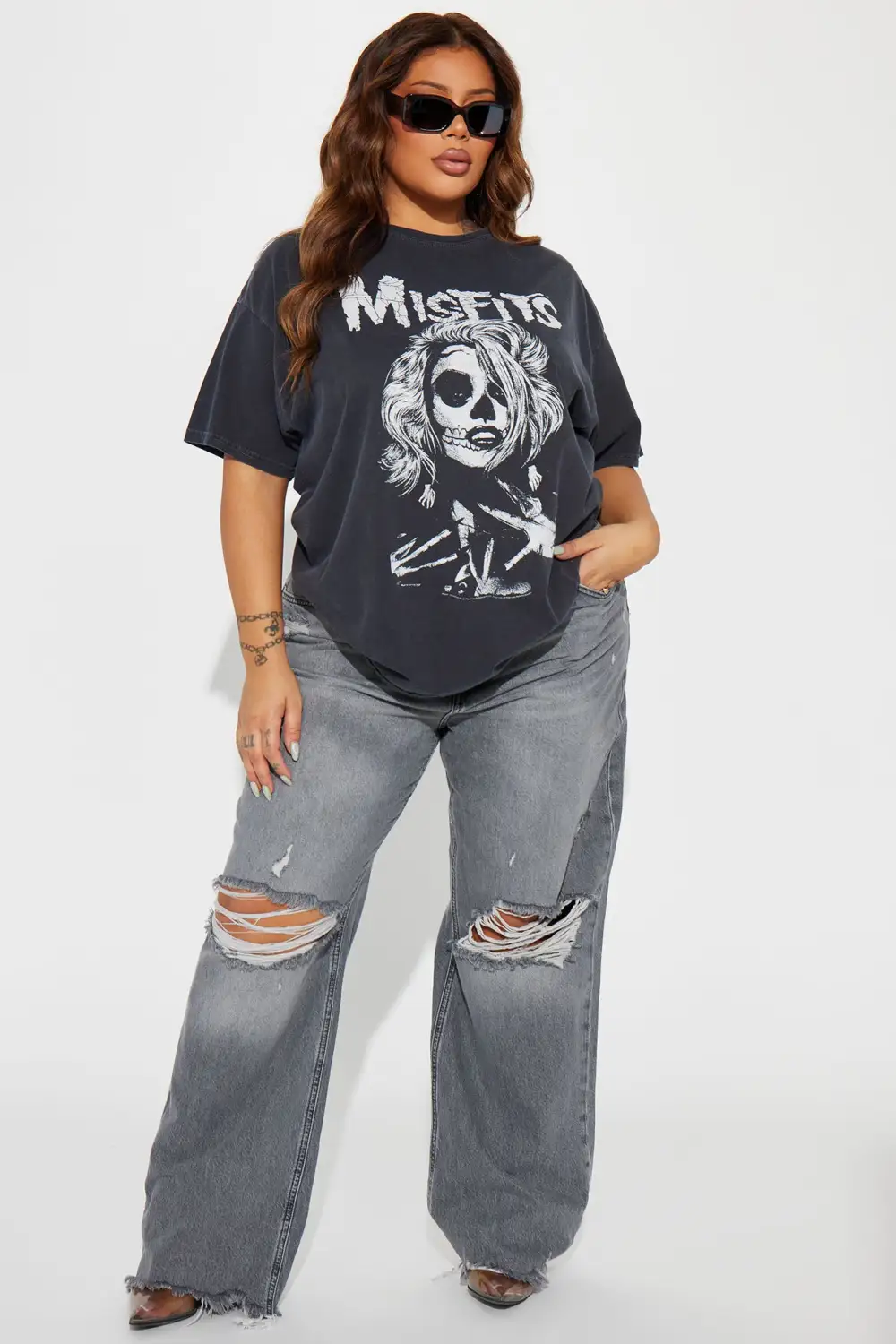 Misfits Washed Tshirt - Charcoal/combo