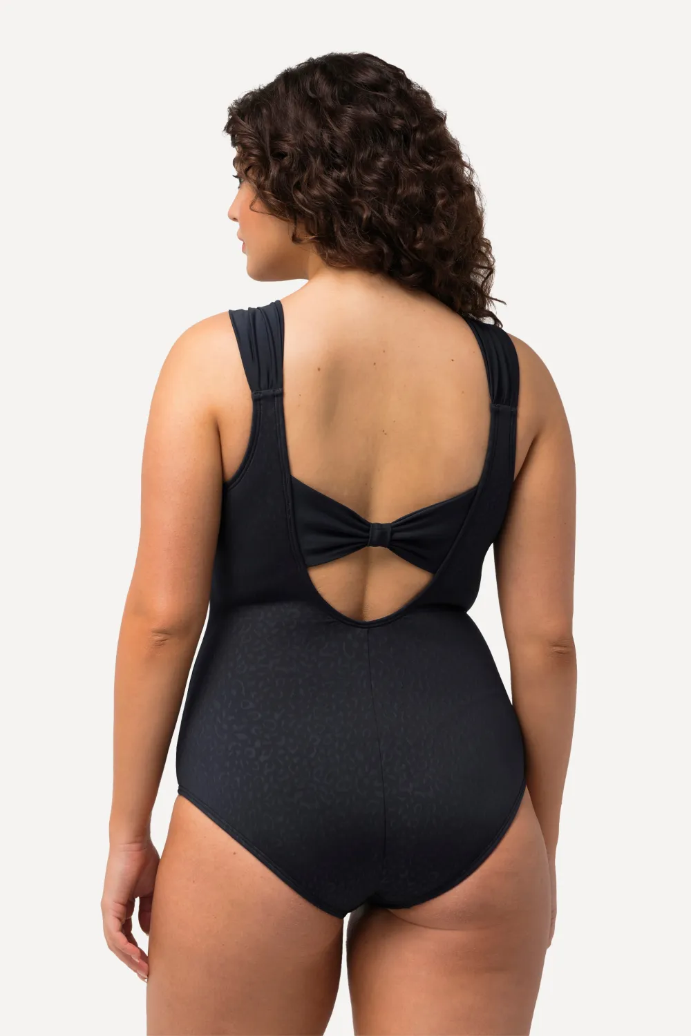 Badeanzug Leo-Jacquard Softcups tiefer Rücken