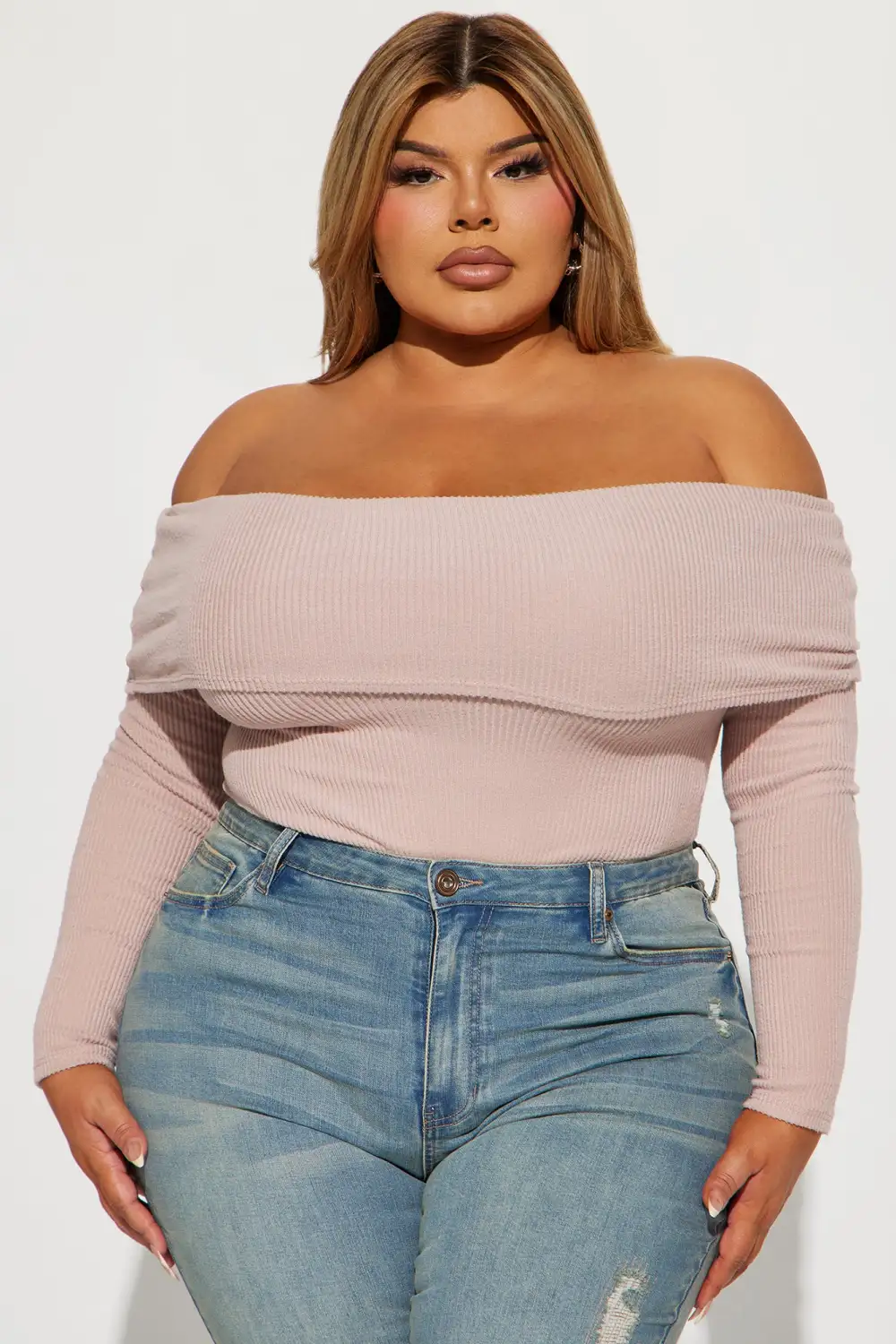 Sydney Off Shoulder Bodysuit - Mauve