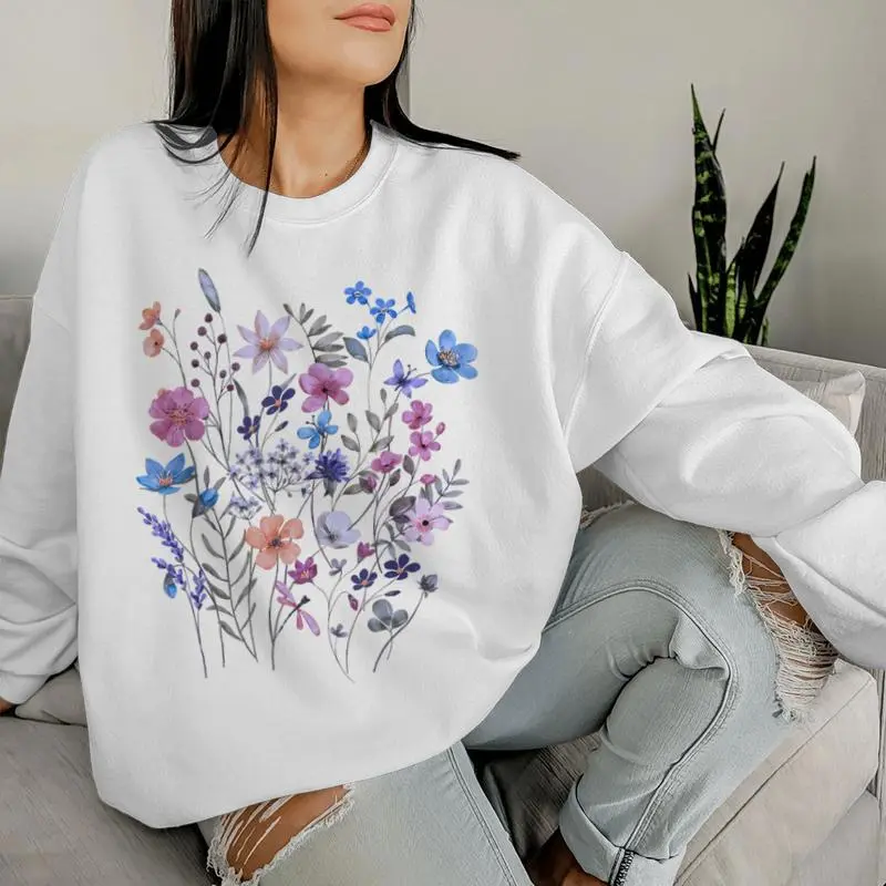 Vintage Flowers Wildflowers Grow Floral Graphic Summer Women Sweatshirt