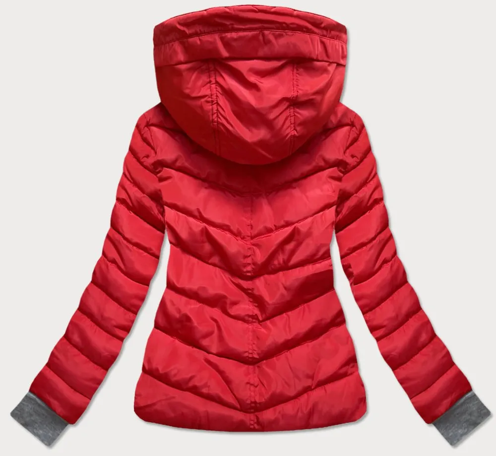 Red Ladies Winter Hooded Jacket