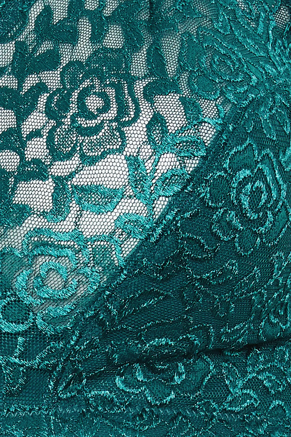 YOURS Curve Green Hi Shine Lace Non-Padded Non-Wired Full Cup Bra