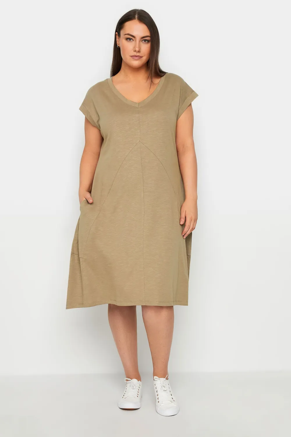 Evans Brown Cut Out T-shirt Dress