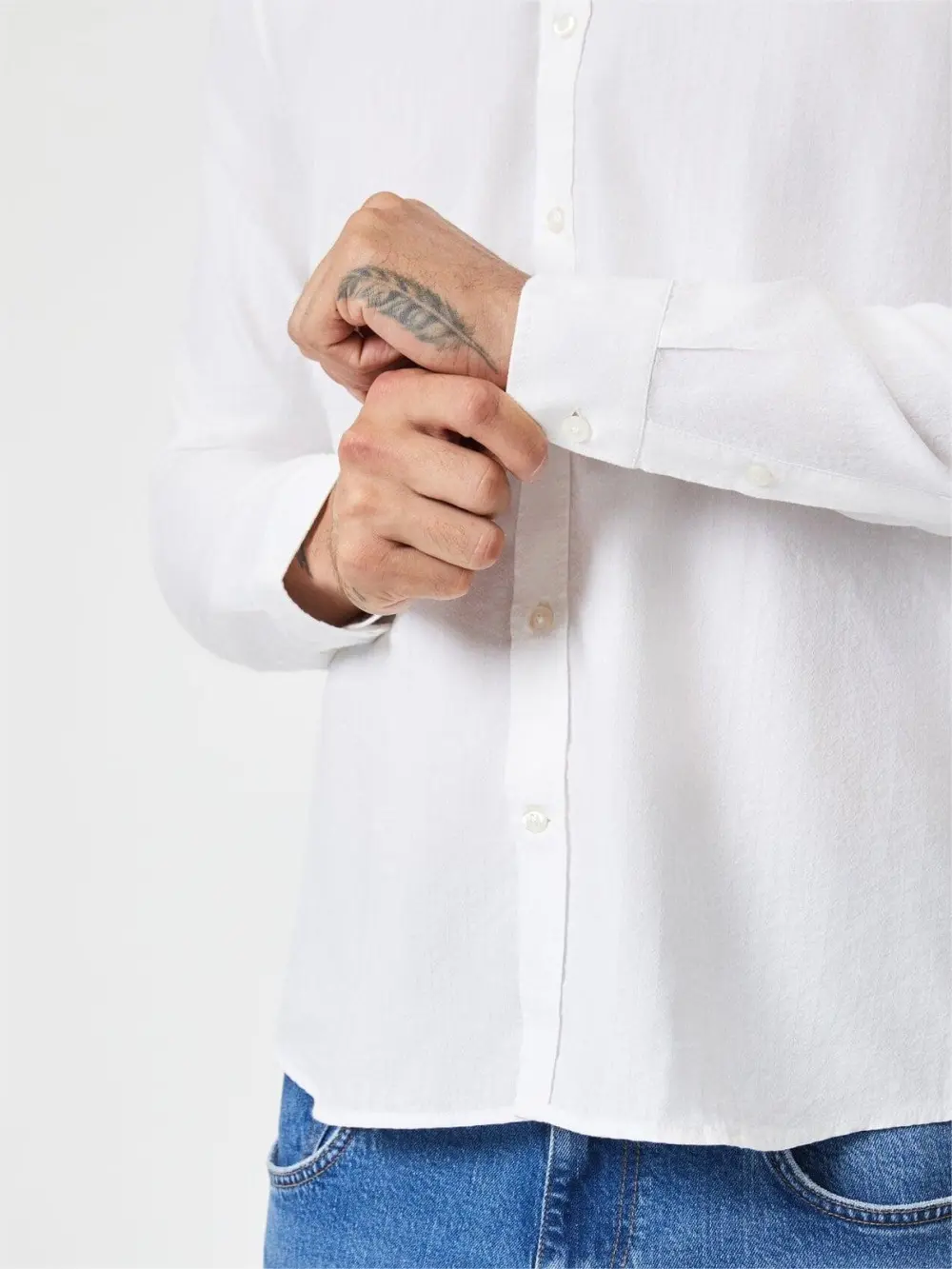Classic White Button - Up Shirt for Men