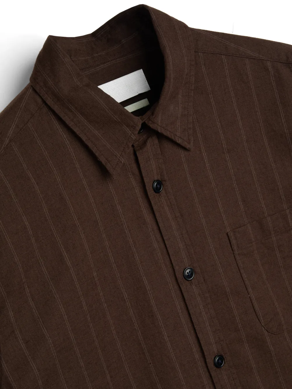 Casual Style Long Sleeve Brown Cotton-Linen Shirt