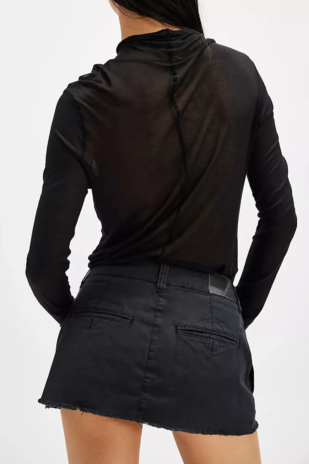 Denim Mini Skirt with Cargo Pockets