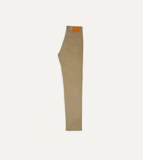 Khaki Straight Leg Casual Trousers