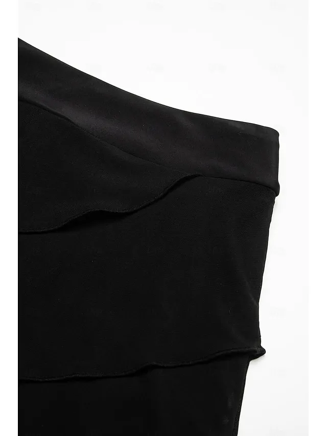 Solid Asymmetric Hem Swim Bottoms