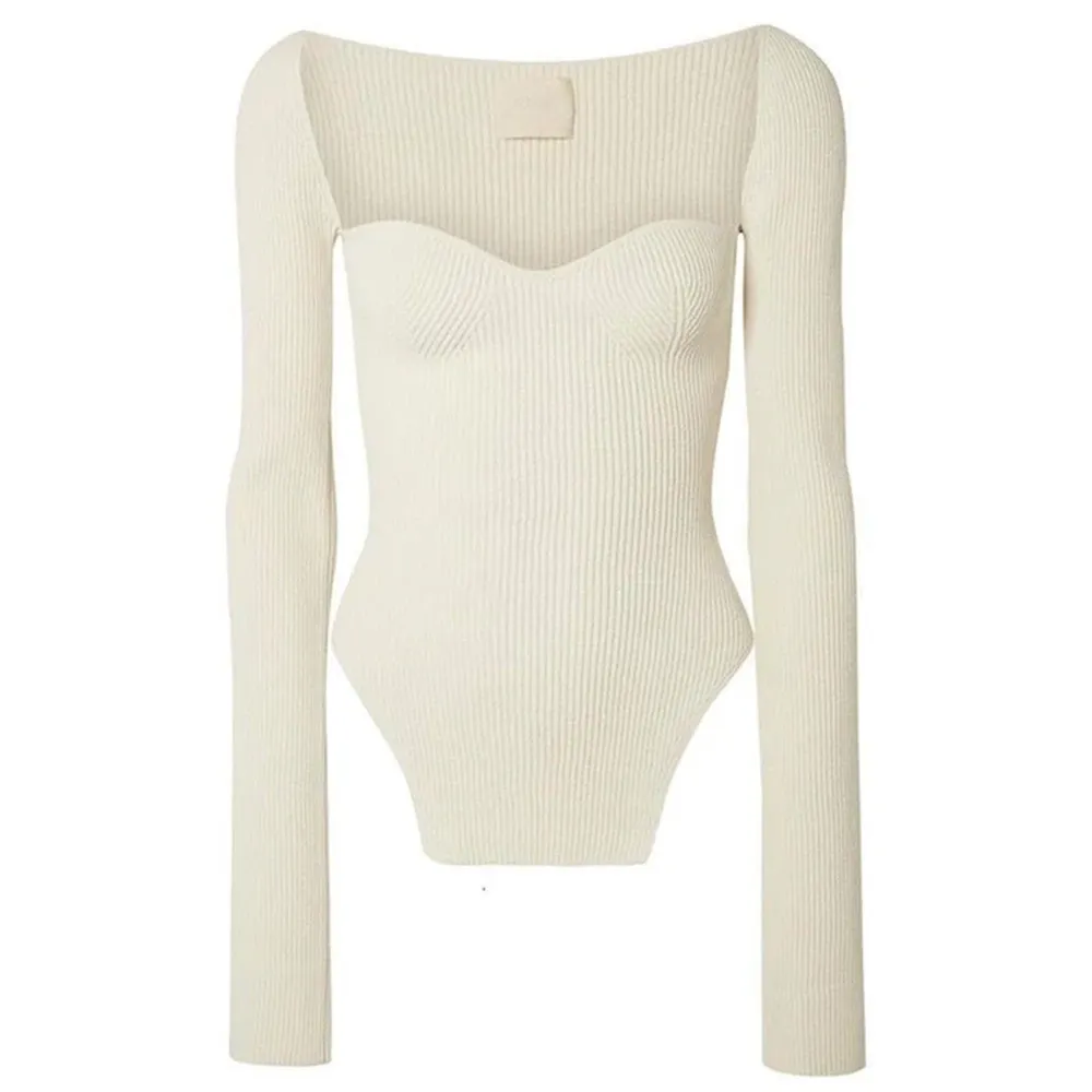 Square Neck Knitted Sweater