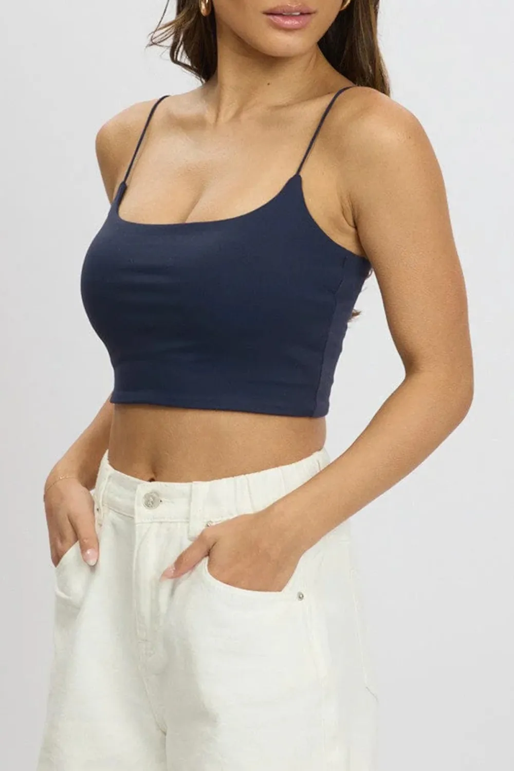 Blue Cropped Cami Top Supersoft