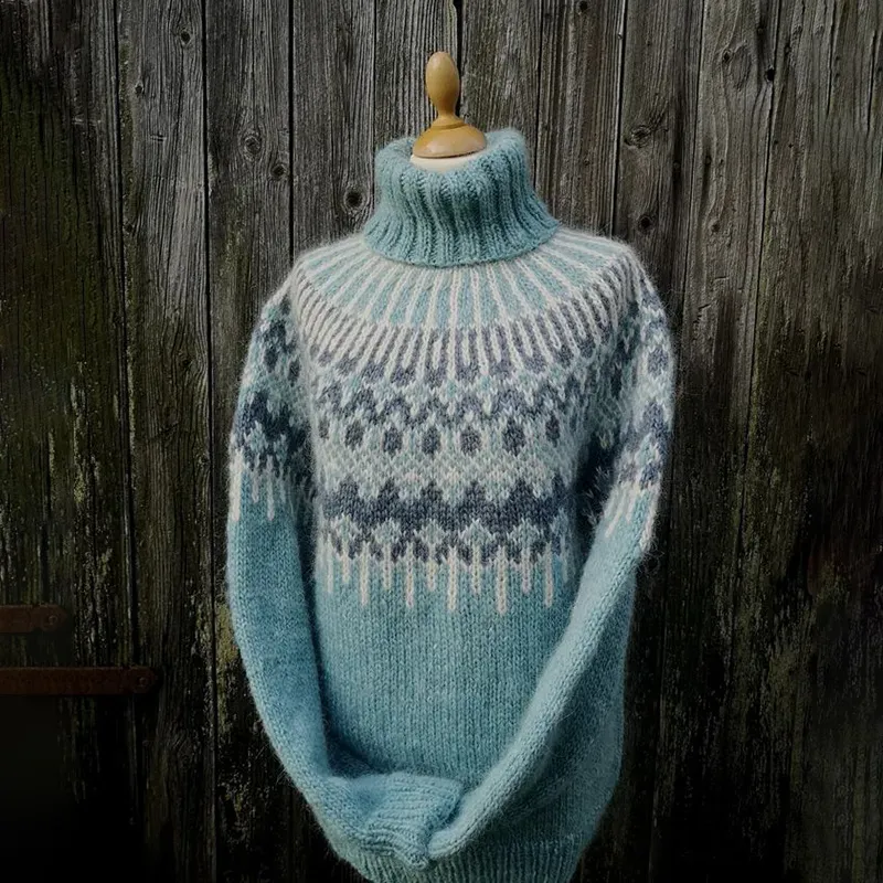 Vintage Fairman Island Feather Turtleneck Sweater