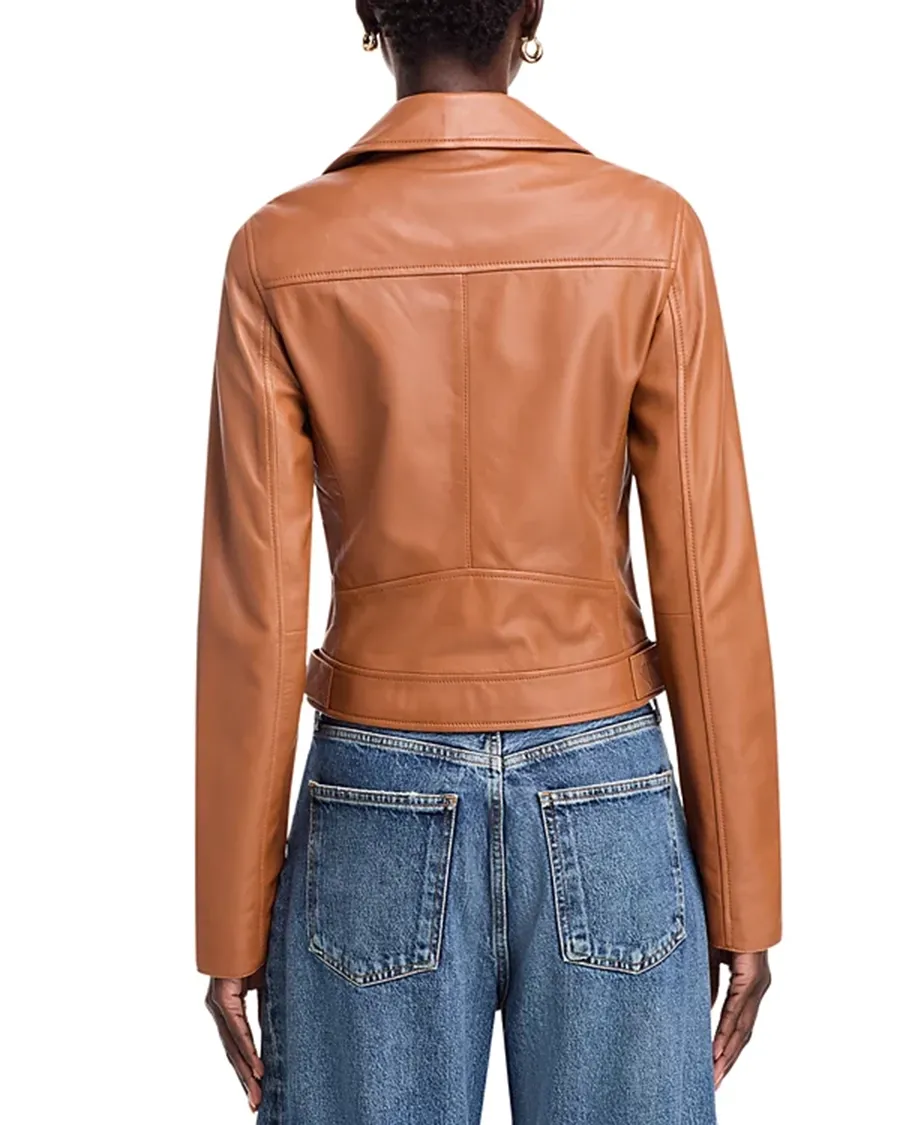 Long Sleeves Leather Moto Jacket