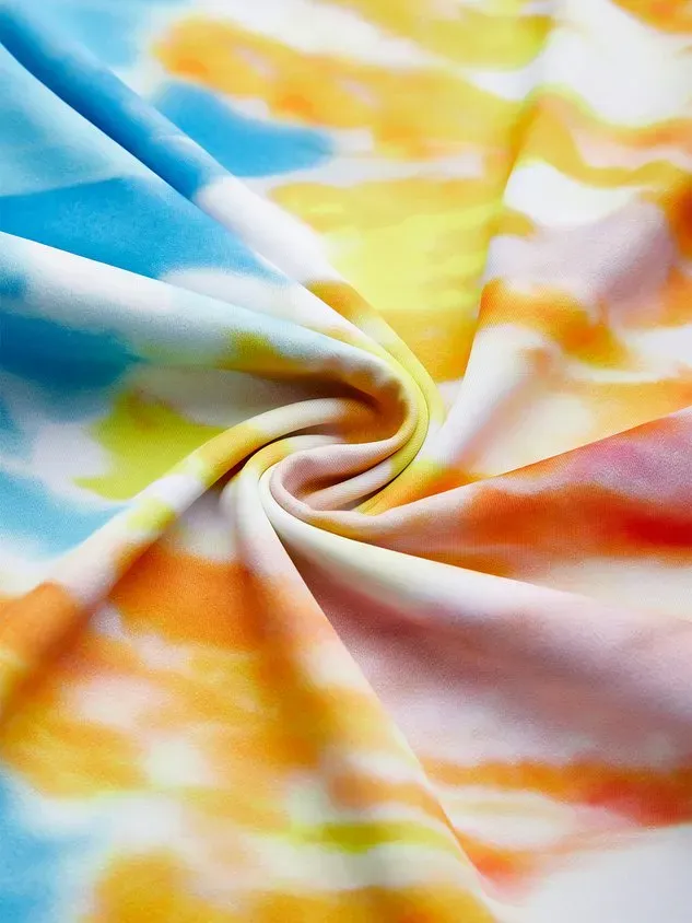 Casual Tie-Dye Pattern Printing Spaghetti Tankinis Two-Piece Set