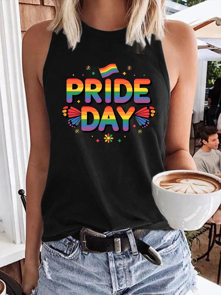 Women's Gay Day Pride Day Crew Neck Vest