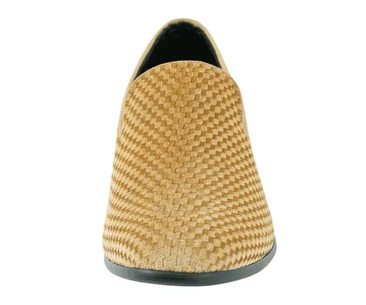 Gold Cushioned Smoking Loafers