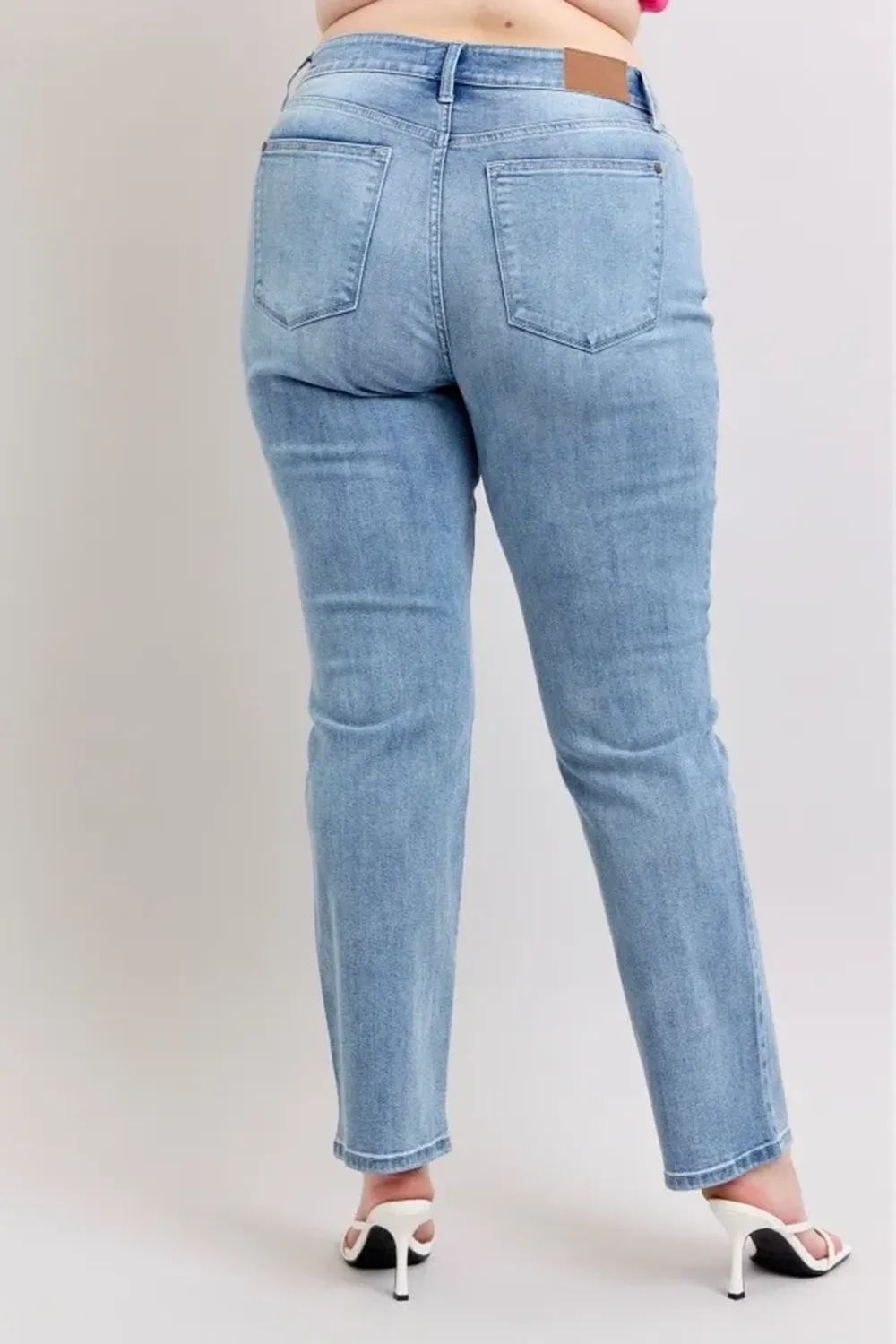 Blue Retro Simple Slim-Fit  Trousers