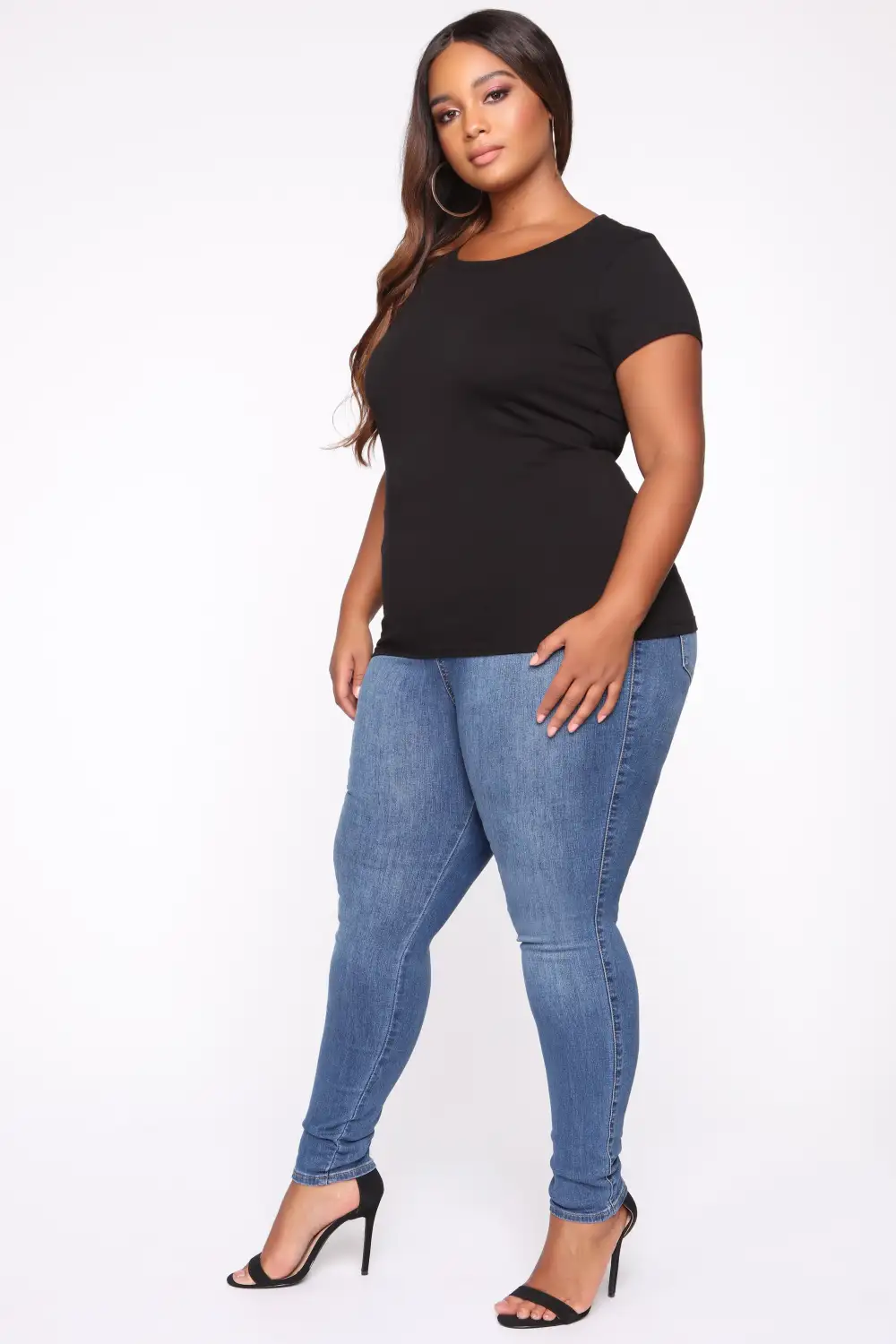 Sabrina Crew Neck Tee - Black