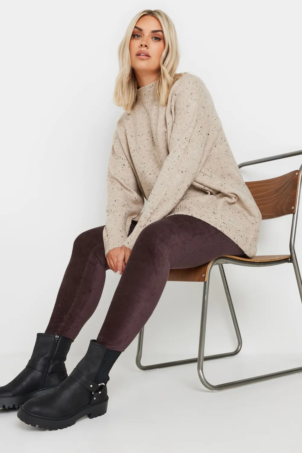 YOURS Curve Chocolate Brown Corduroy Leggings