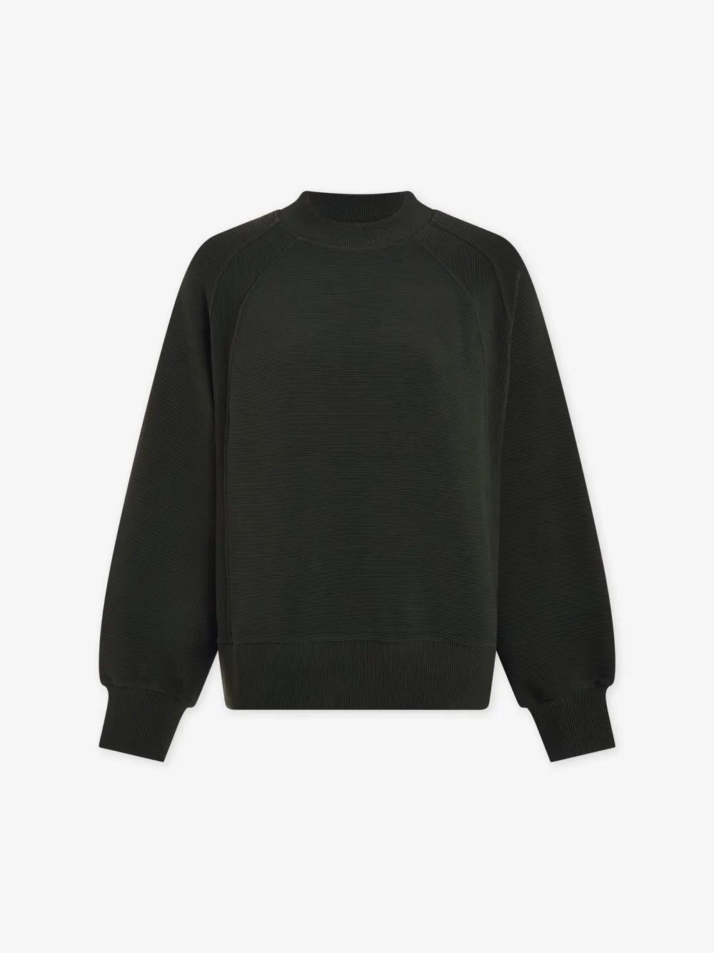 Modern Crew-Neck Side-Zip Textured Sweatshirt