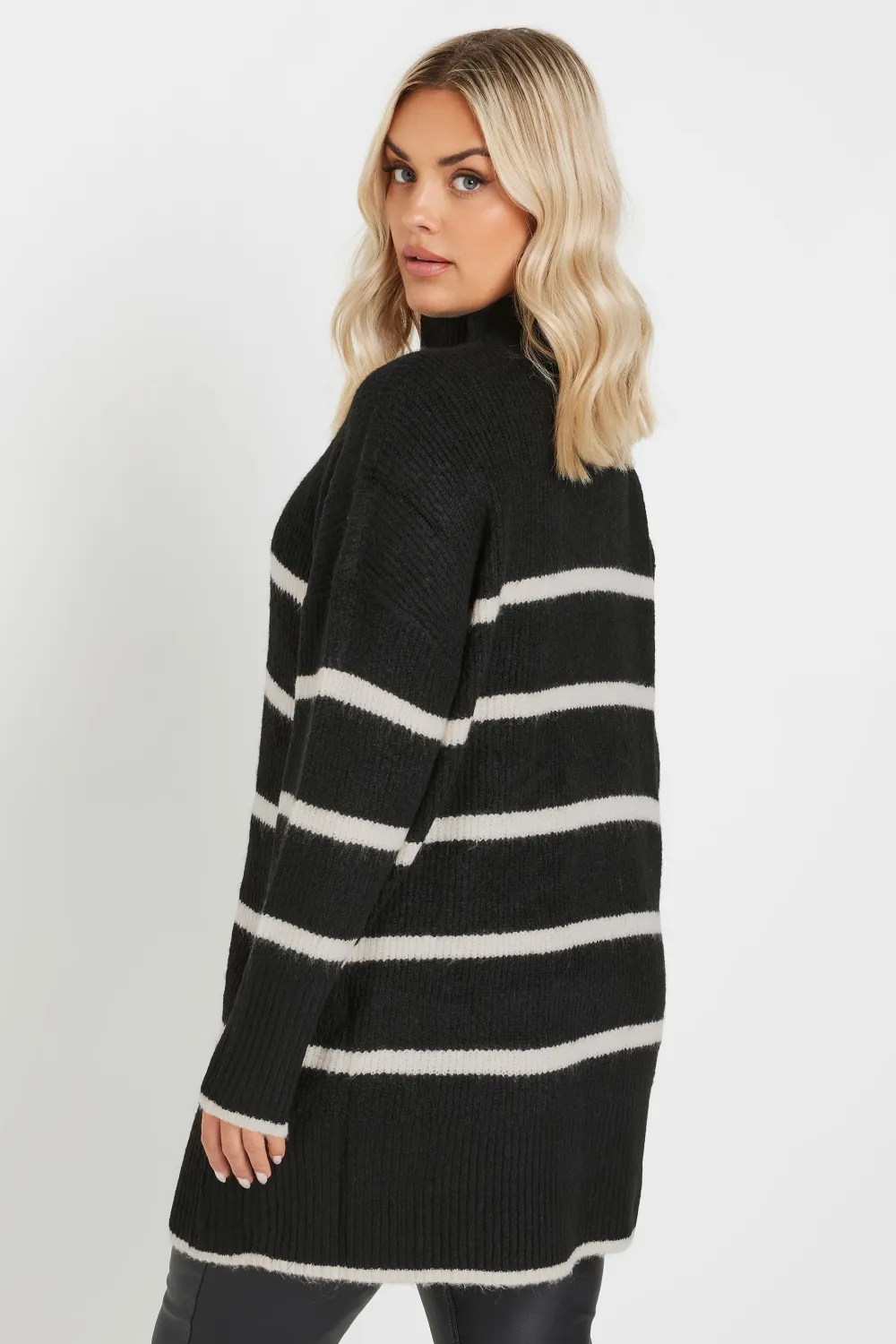 YOURS Curve Green High Neck Seam Detail Jumper