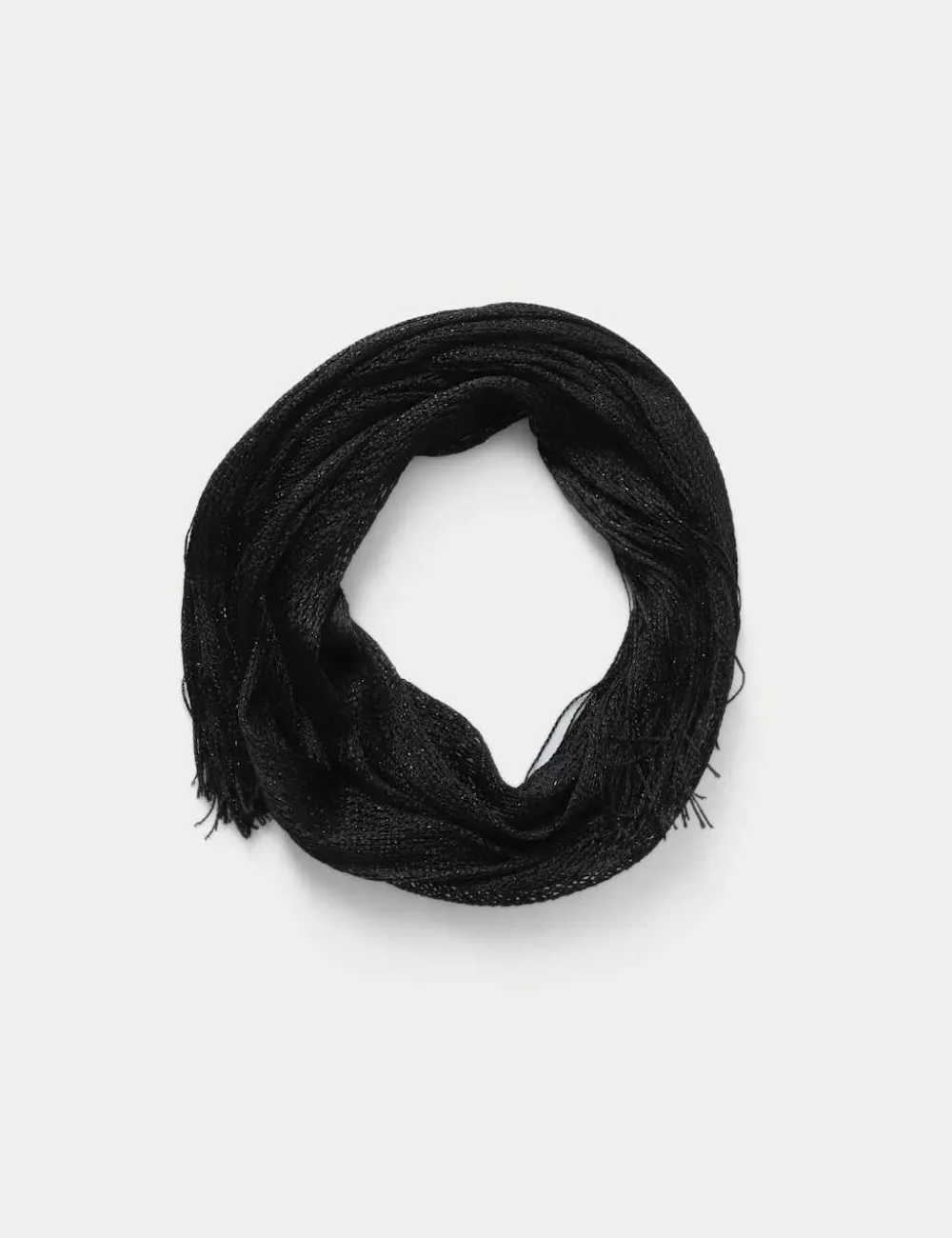 Shimmer Knit Fringe Scarf