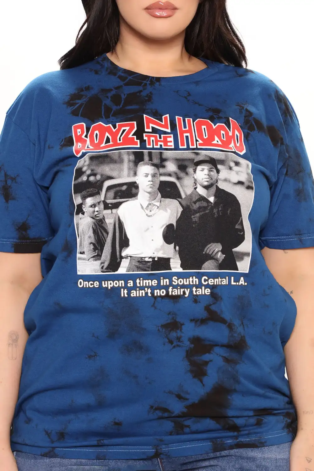 Boyz N The Hood Washed Tee - Royal/combo