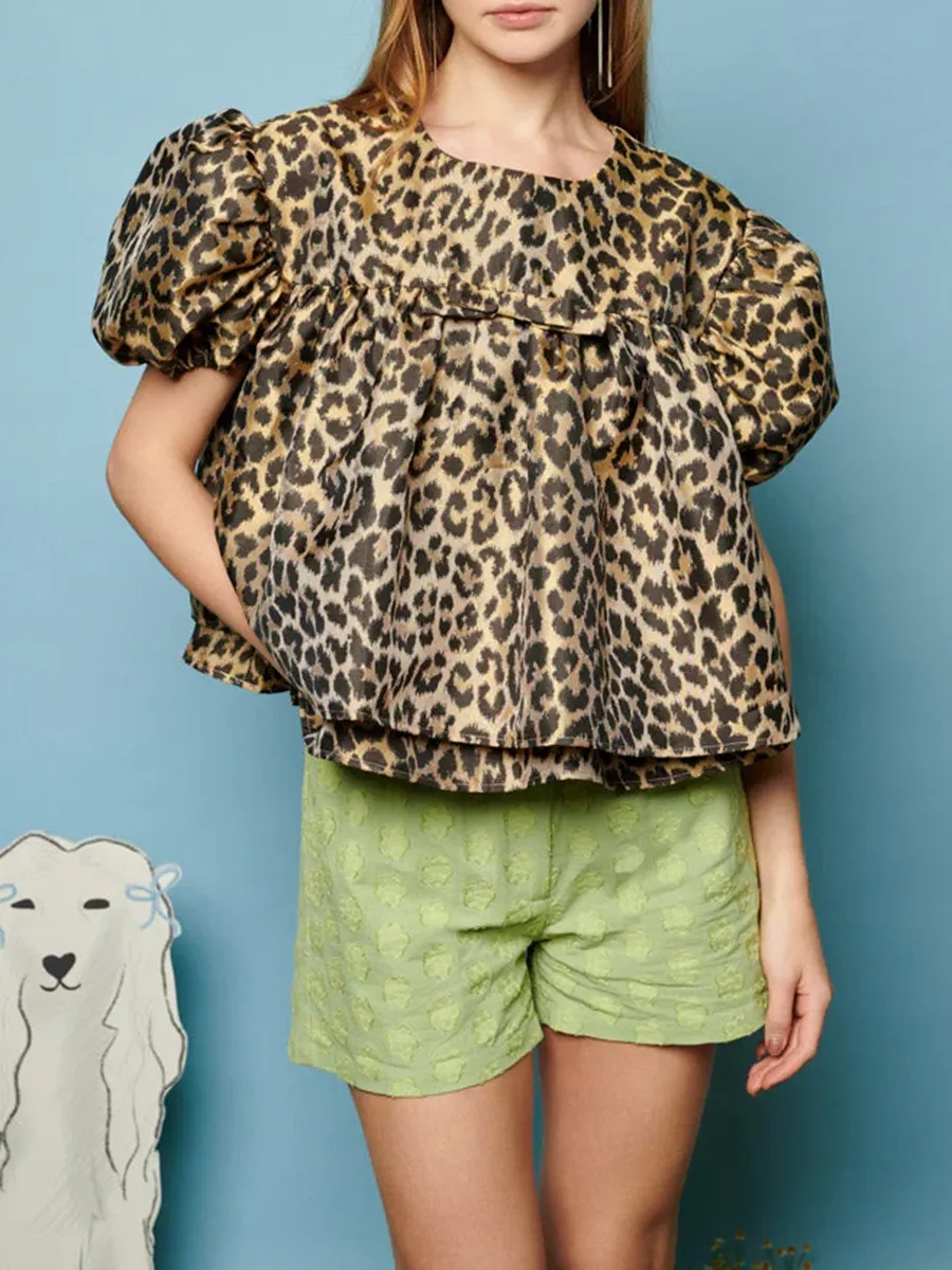 Chill Free Leopard Jacquard Top